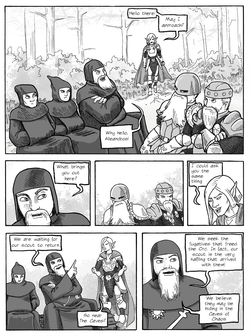 Page 274 – Aleandros meets up with the Priest and the Dwarf brothers.