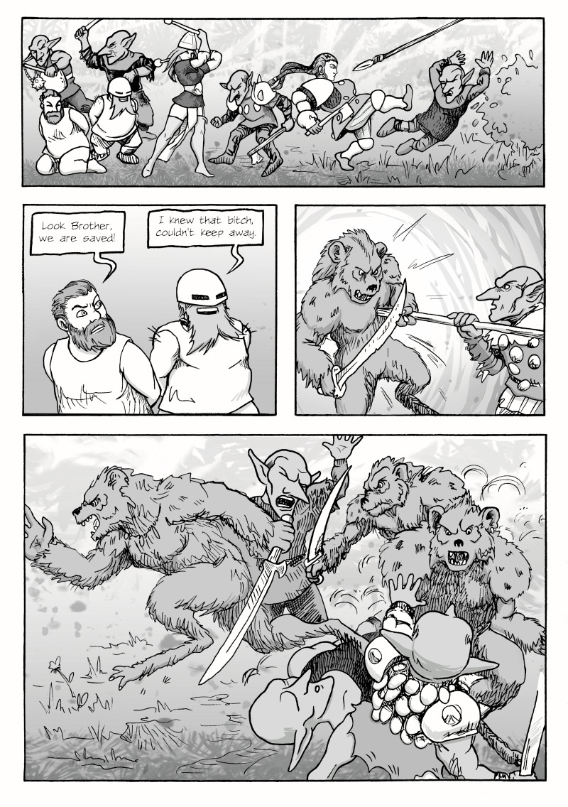 Page 466 – The Gnolls break through the Hobgoblins.